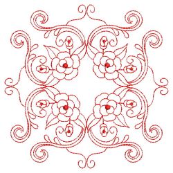 Redwork Rose Quilts 03(Md) machine embroidery designs