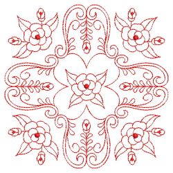 Redwork Rose Quilts 09(Md) machine embroidery designs