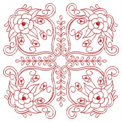 Redwork Rose Quilts 10(Lg)