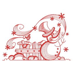 Redwork Winter Snowmen 01(Sm) machine embroidery designs