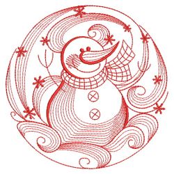 Redwork Winter Snowmen 02(Lg) machine embroidery designs