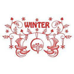 Redwork Winter Snowmen 06(Sm) machine embroidery designs