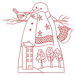 Redwork Winter Snowmen 05(Md) machine embroidery designs