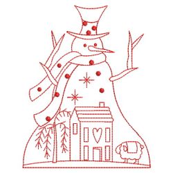 Redwork Winter Snowmen 06(Sm) machine embroidery designs