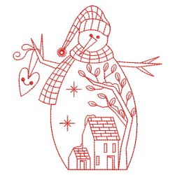 Redwork Winter Snowmen 07(Lg) machine embroidery designs