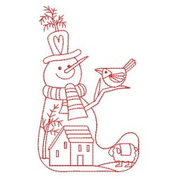 Redwork Winter Snowmen 08(Md) machine embroidery designs