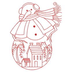 Redwork Winter Snowmen 10(Md) machine embroidery designs