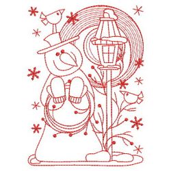 Redwork Christmas Snowmen(Md) machine embroidery designs