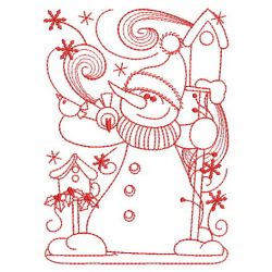 Redwork Christmas Snowmen 05(Sm) machine embroidery designs