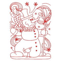 Redwork Christmas Snowmen 10(Sm) machine embroidery designs