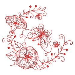 Redwork Flowers and Butterfly 01(Sm) machine embroidery designs