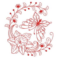 Redwork Flowers and Butterfly 06(Lg) machine embroidery designs