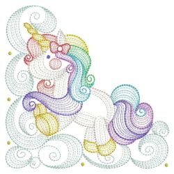 Rippled Magical Unicorn 09(Md) machine embroidery designs