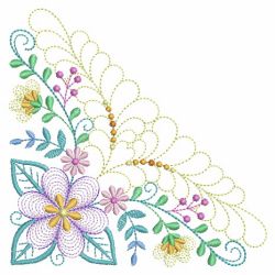 Trapunto Rippled Bloom Corners 01(Md) machine embroidery designs