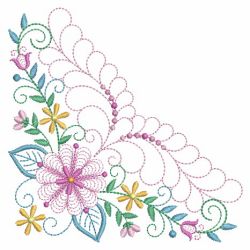 Trapunto Rippled Bloom Corners 02(Md) machine embroidery designs