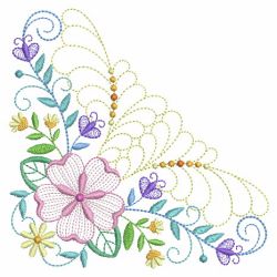 Trapunto Rippled Bloom Corners 06(Sm) machine embroidery designs