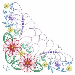 Trapunto Rippled Bloom Corners 07(Sm) machine embroidery designs