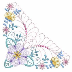 Trapunto Rippled Bloom Corners 08(Lg) machine embroidery designs