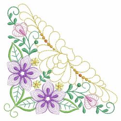 Trapunto Rippled Bloom Corners 09(Md) machine embroidery designs