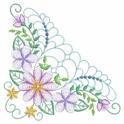 Trapunto Rippled Bloom Corners 10(Sm) machine embroidery designs