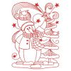 Redwork Folk Art Christmas 2(Md)