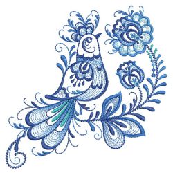 Delft Blue Floral Birds 2(Md) machine embroidery designs