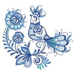 Delft Blue Floral Birds 2 06(Lg) machine embroidery designs