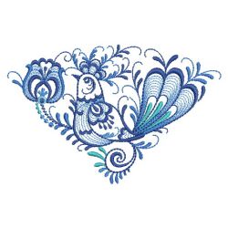 Delft Blue Floral Birds 2 09(Sm) machine embroidery designs