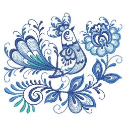 Delft Blue Floral Birds 2 11(Md) machine embroidery designs