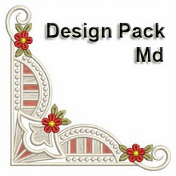 Heirloom Flower Corner(Md) machine embroidery designs