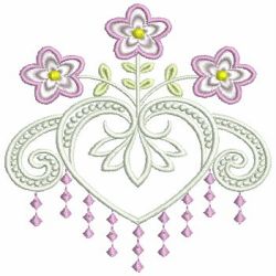 Fancy Flower Hearts 08 machine embroidery designs