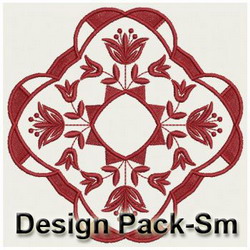 Flower Redwork Quilt(Sm) machine embroidery designs