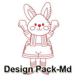 Redwork Bunny(Md) machine embroidery designs