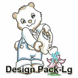 Vintage Gardening Bears(Lg) machine embroidery designs