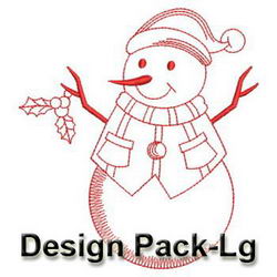 Redwork Snowman(Lg) machine embroidery designs