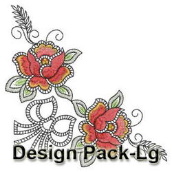 Exotic Floral Corner(Lg) machine embroidery designs