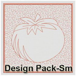 Trapunto Fruit Quilt Blocks(Sm) machine embroidery designs