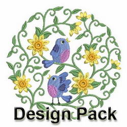 Folk Art Birds machine embroidery designs