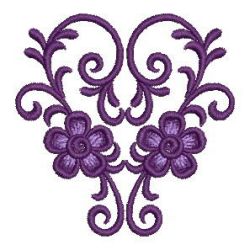 Heirloom Purple Flowers 09 machine embroidery designs