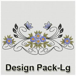 Heirloom Blue Floral machine embroidery designs