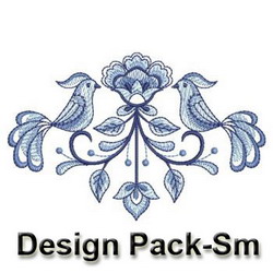 Blue and White Birds 1 machine embroidery designs