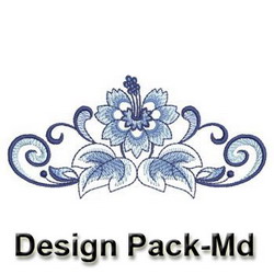 Blue and White Borders machine embroidery designs