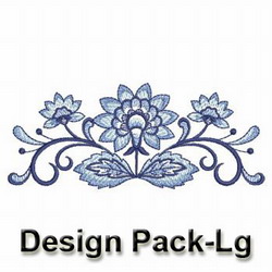 Blue and White Borders machine embroidery designs