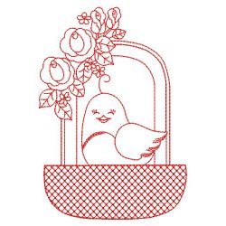 Cute Blue Birds Redwork 07(Lg)