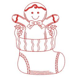 Christmas Gingerbread Redwork 1 02(Md) machine embroidery designs