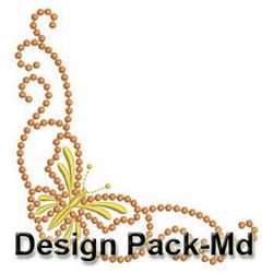 Butterfly Candlewicking Corners(Md) machine embroidery designs