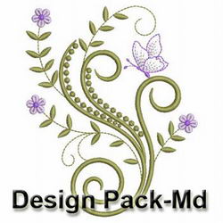 Swirly Flowers(Md) machine embroidery designs