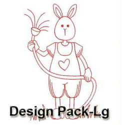 Garden Rabbit Redwork(Lg) machine embroidery designs