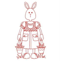 Garden Rabbit Redwork 02(Lg) machine embroidery designs