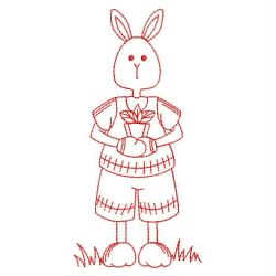 Garden Rabbit Redwork 04(Md) machine embroidery designs